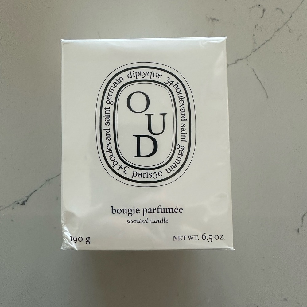 Diptyque Candle Box with White and Black Design